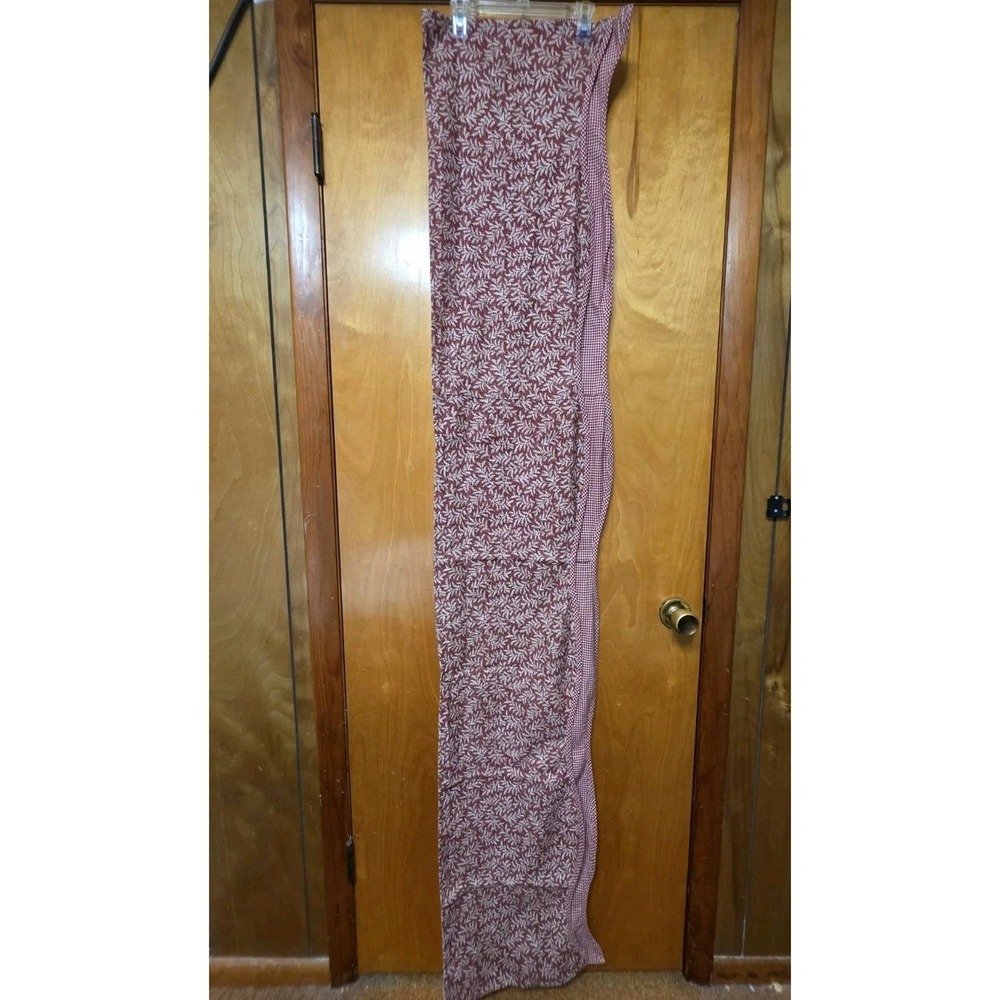 Waverly Red Fernwood & Gingham Check Valance Scalloped Edge 15"x76" Farmhouse